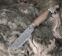 Нож Барс из дамасской стали купить на сайте koval-knife.shop